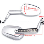 Left Right Mirror w/ LED Stem for Harley Davidson Road King/Road Glide Ultra