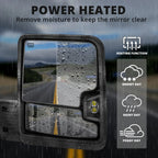 Tow Mirrors for Chevy Silverado 1500 LTD (2019–2025) Black w/o Blind Spot Monitoring
