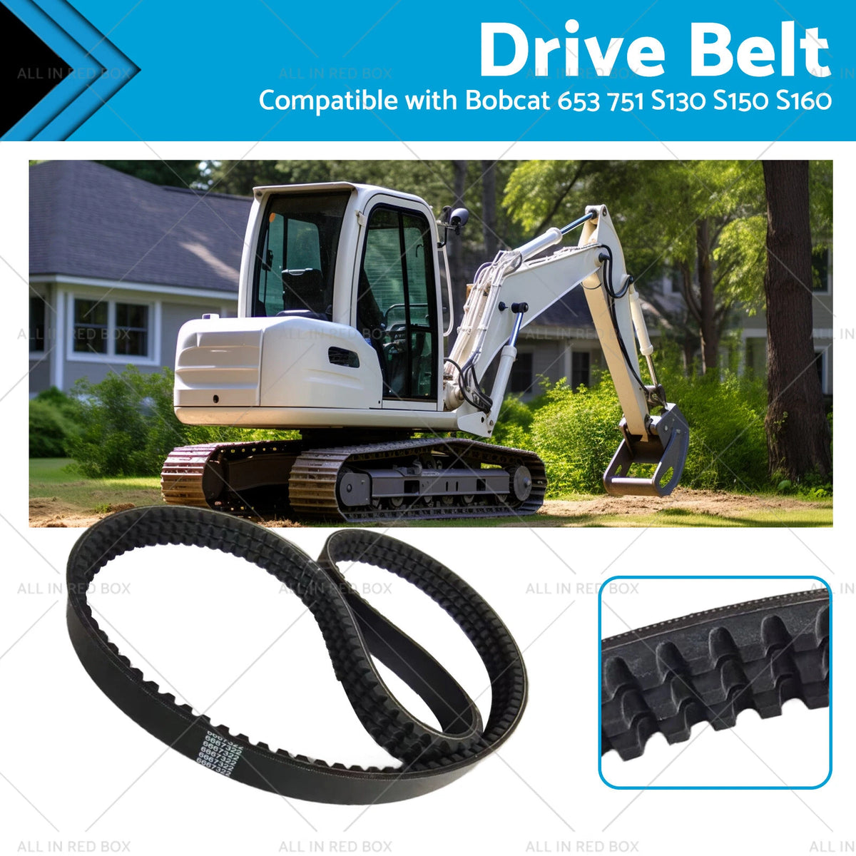 Drive Belt EPDM for Bobcat 653 751 S130 S150 S160 (6667322)
