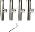 Set of 4 Stainless Steel Fishing Rod Holders for Rails 7/8" to 1"