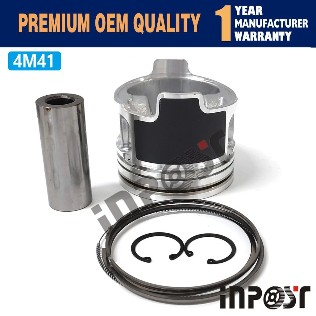 Set of 4 STD 4M41 Pistons with Rings for Mitsubishi 4M41