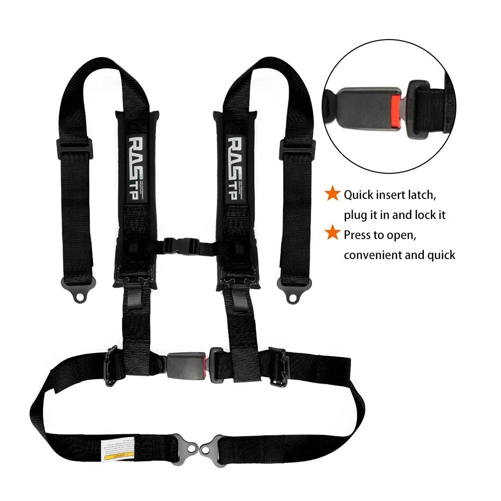 4 Point Racing Seat Belt Harness for Universal Fit ATV UTV Go-Kart