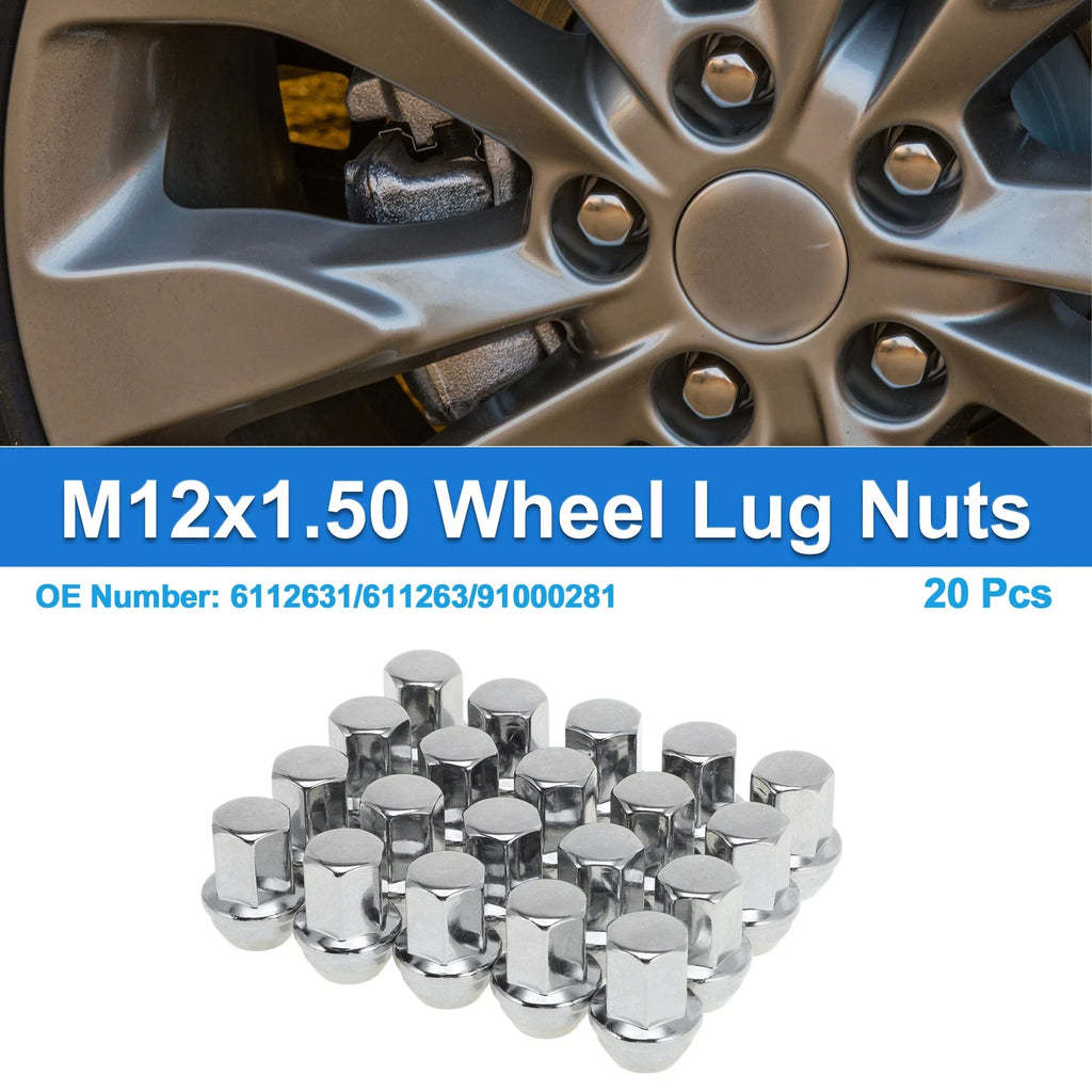 20 Pcs M12x1.50 Wheel Lug Nuts for Chevrolet Impala (2008–2009) No. 6112631/611263