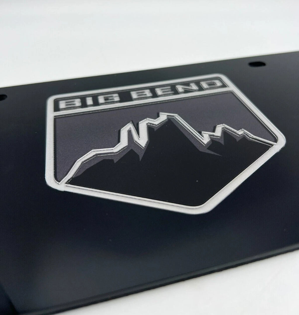 Acrylic Premium Black License Plate Cover for Ford Bronco Big Bend (2021–2024)