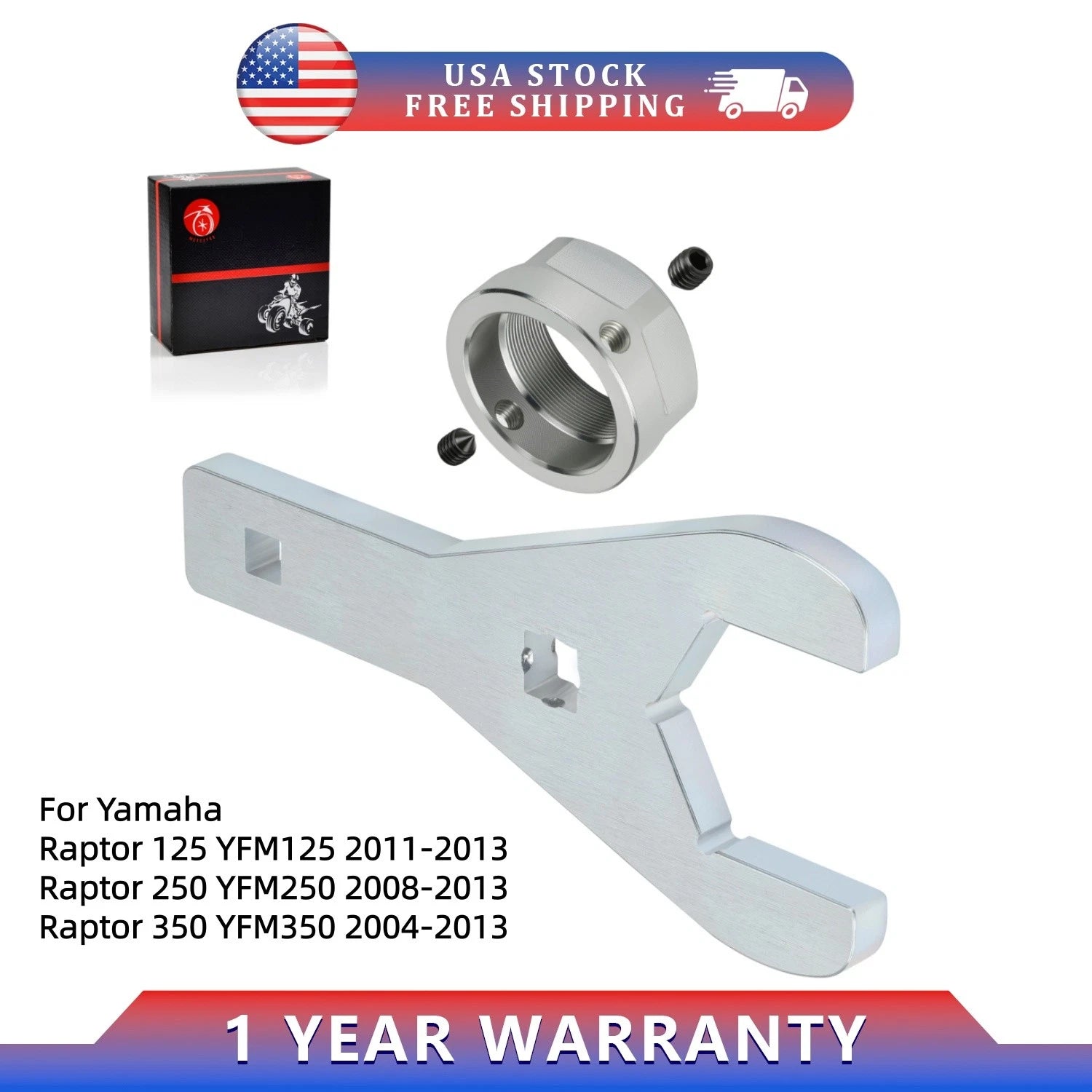 Rear Axle Nut Wrench Tool & Lock Nut for Yamaha Raptor 125 250 350 (2004–2013)