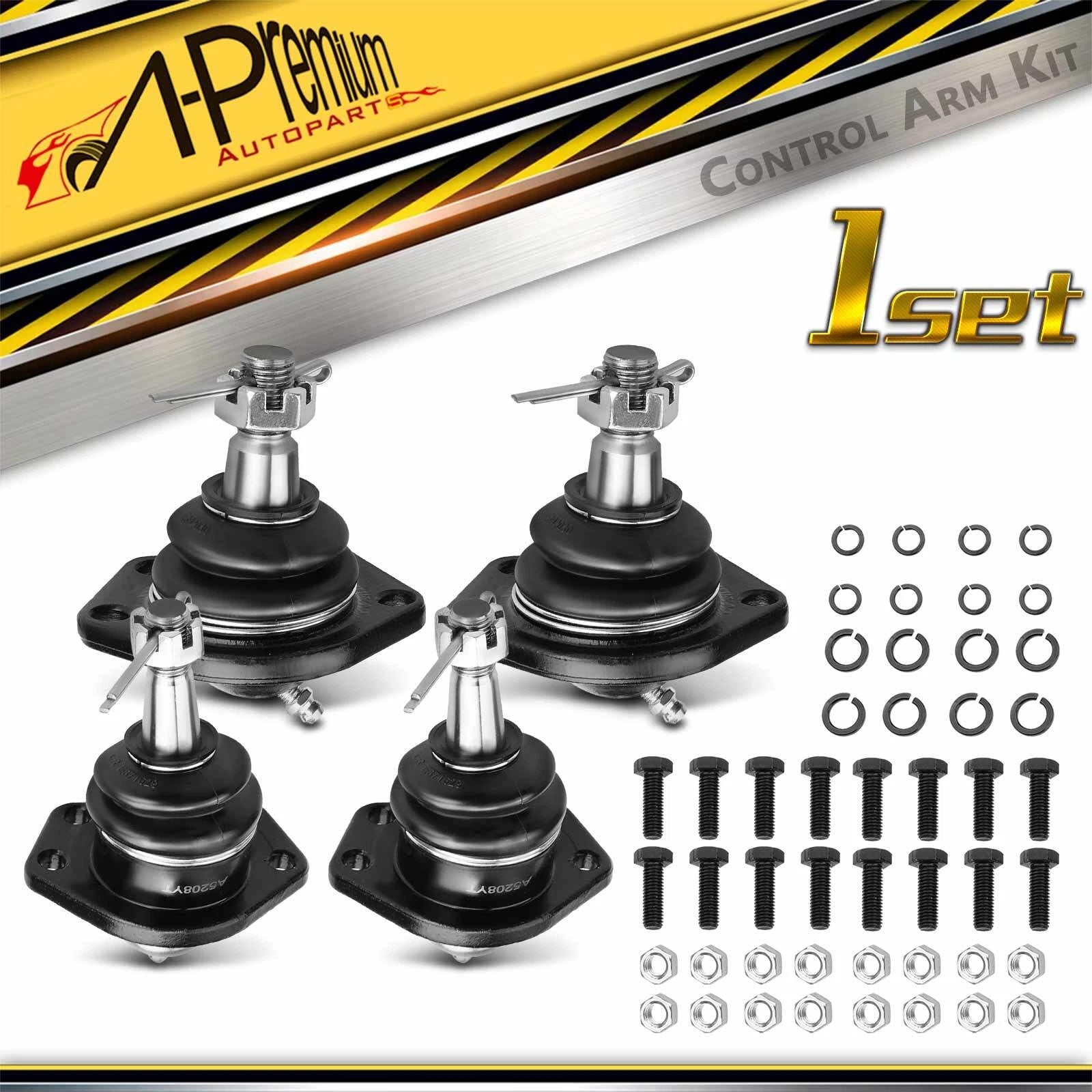 Set of 4 Front Lower & Upper Ball Joints for Chevrolet Blazer S10 GMC Jimmy (1995–2005)