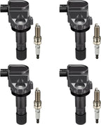 Set of 4 Ignition Coils & Spark Plugs for Honda Civic 1.8L L4 (2012–2015)