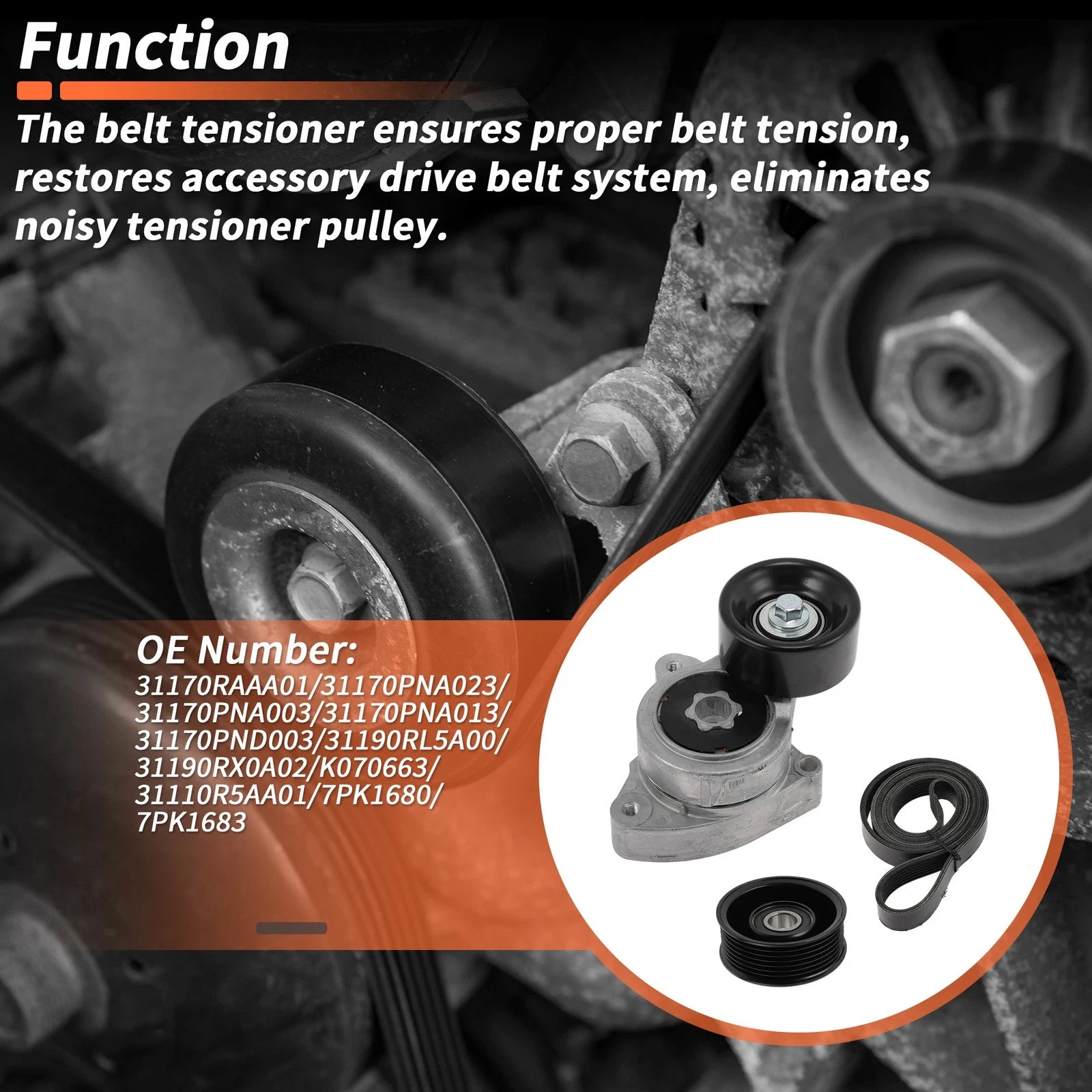 Drive Belt Tensioner Kit for Honda CR-V (2012–2014) 31170RAAA01