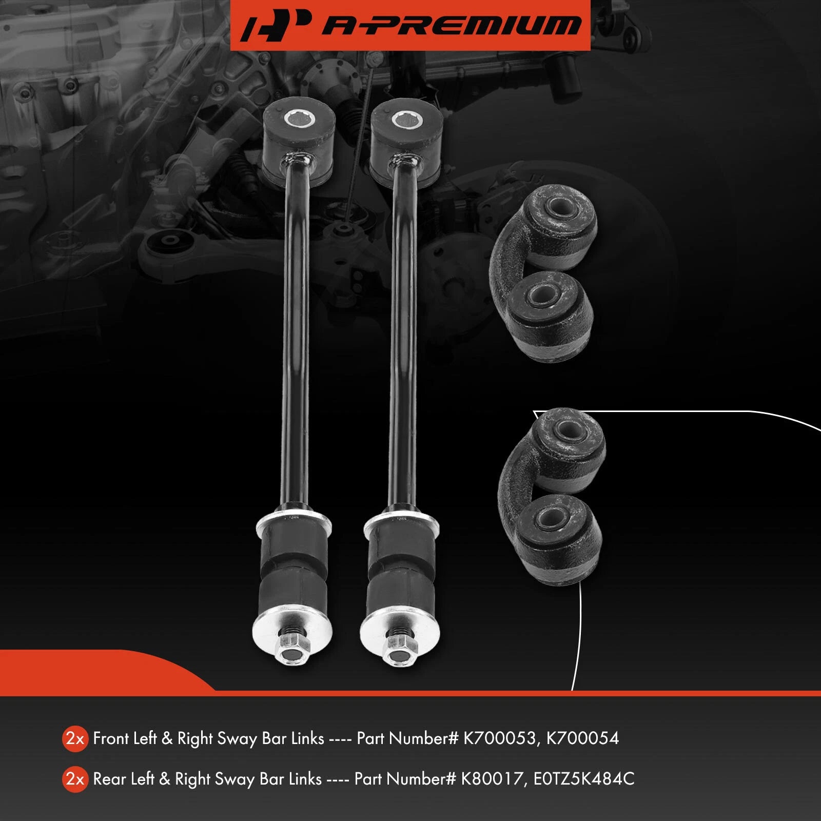 Set of 4 Front & Rear Sway Bar End Links for Ford F-150 F-250 (1989–1996)