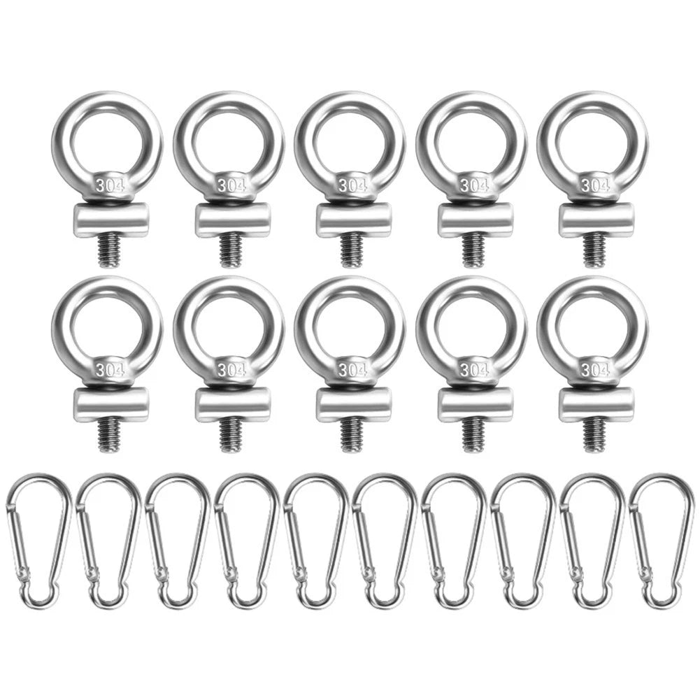 Awning Track Rings Set of 4 for Camping Setup (304 Stainless Steel)