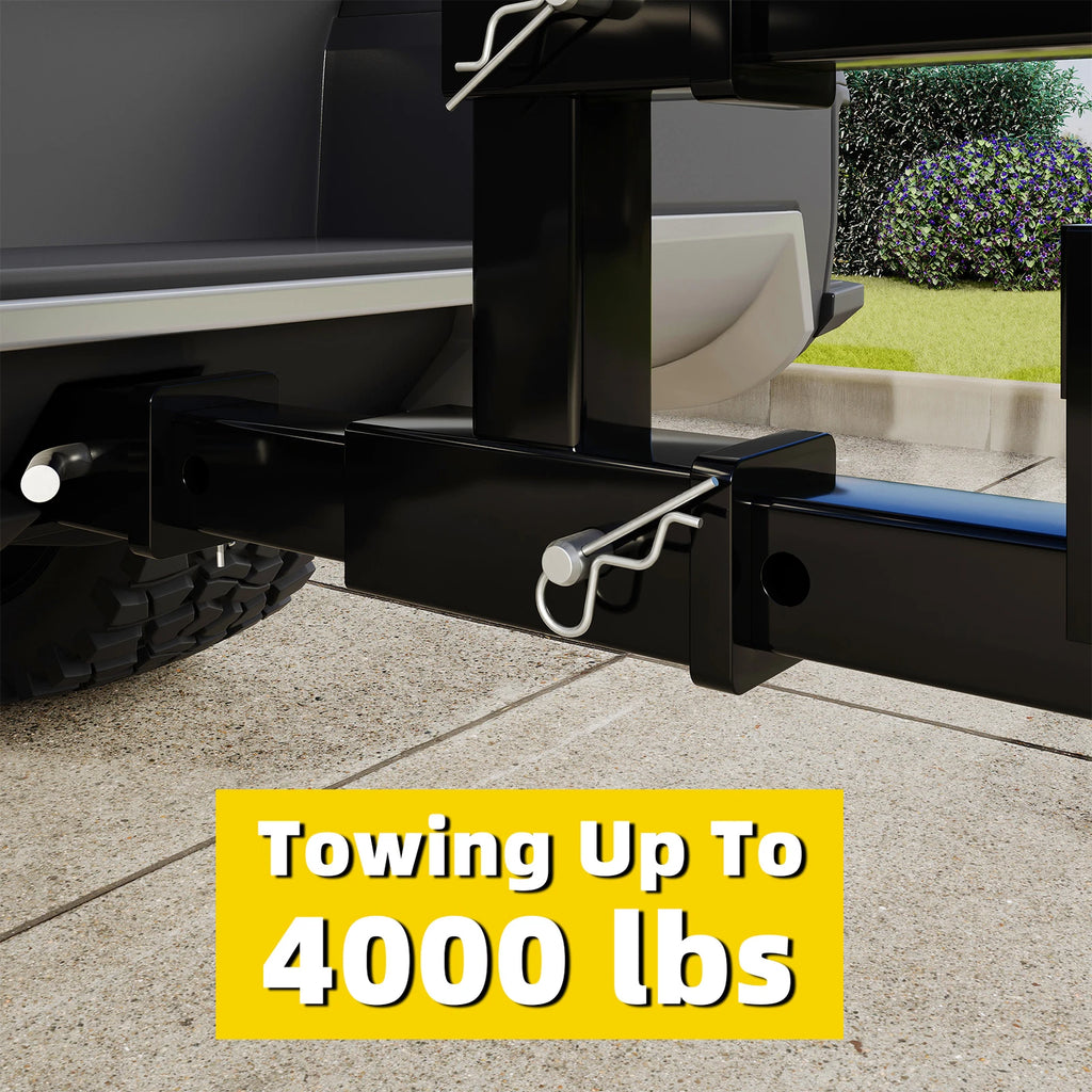 Dual 2" Trailer Hitch Receiver Extender Adapter for Tow Truck (4000LB)