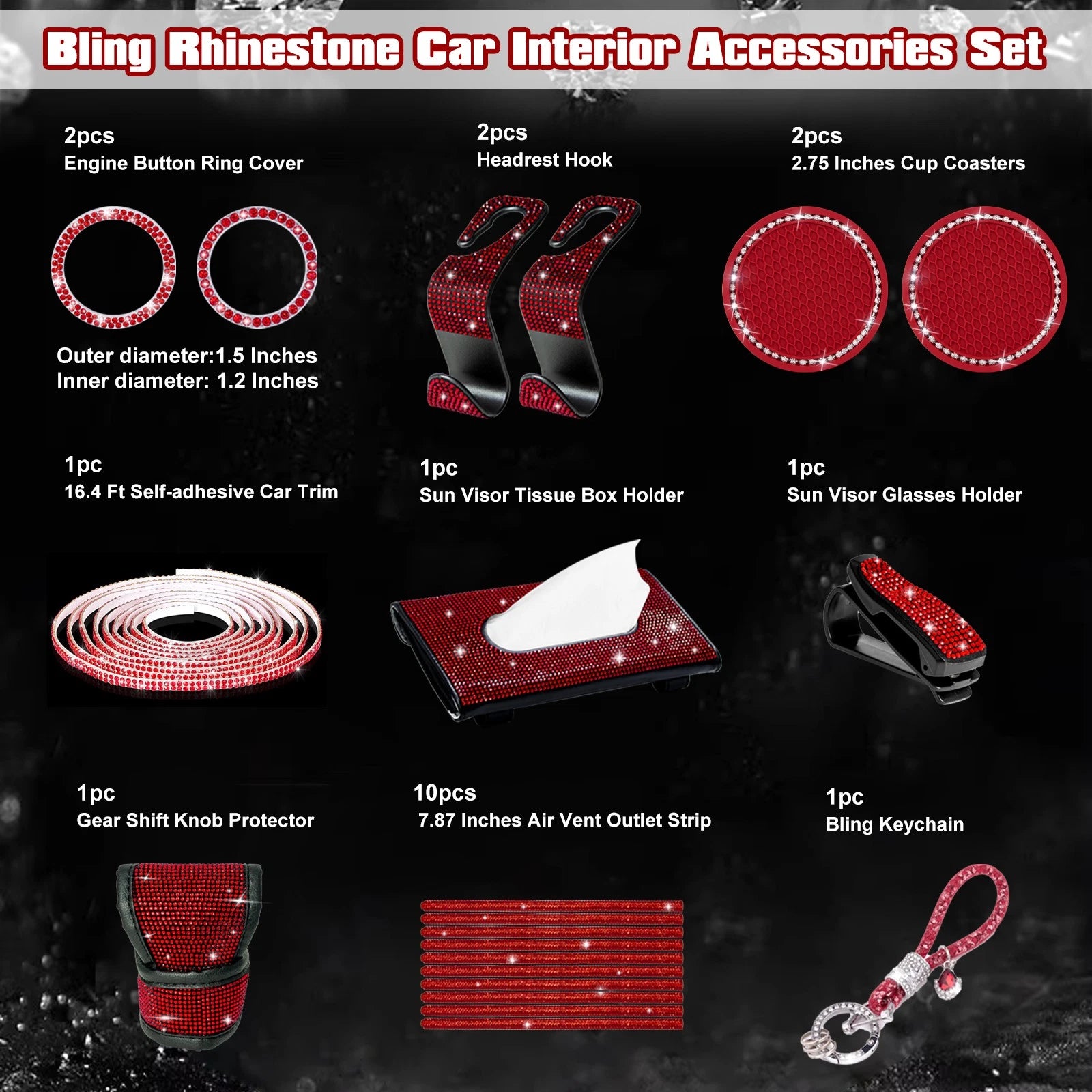 Shiny Red Headrest Hooks for Toyota 4Runner (2010-2017)