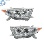 Halogen Headlight Set for Toyota Highlander (2011-2013) Chrome Housing