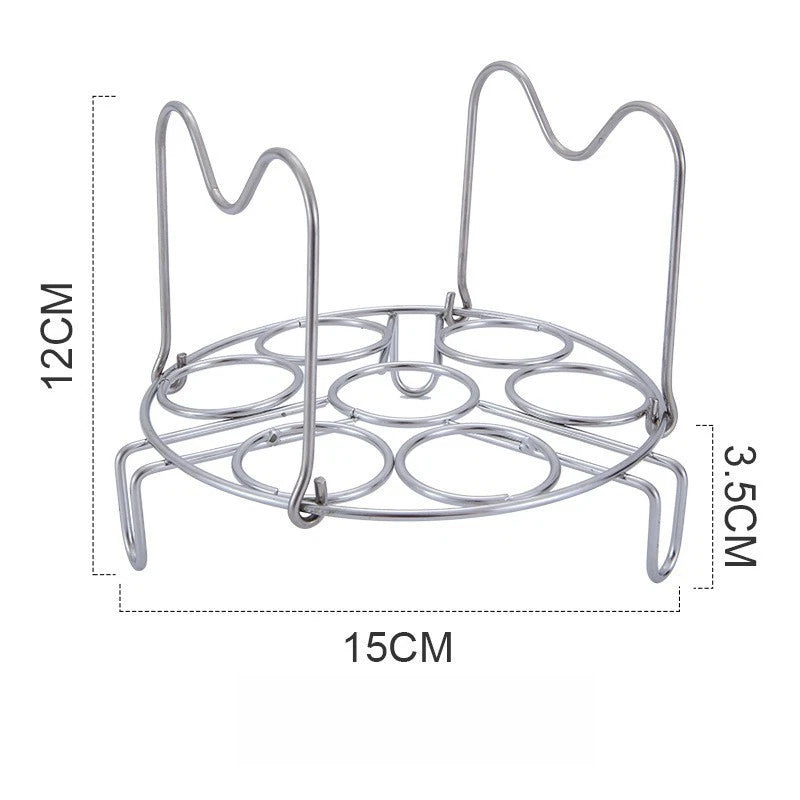 7 Hole Stainless Steel Steamer Rack with Handle for Steam Circulation (15cm)