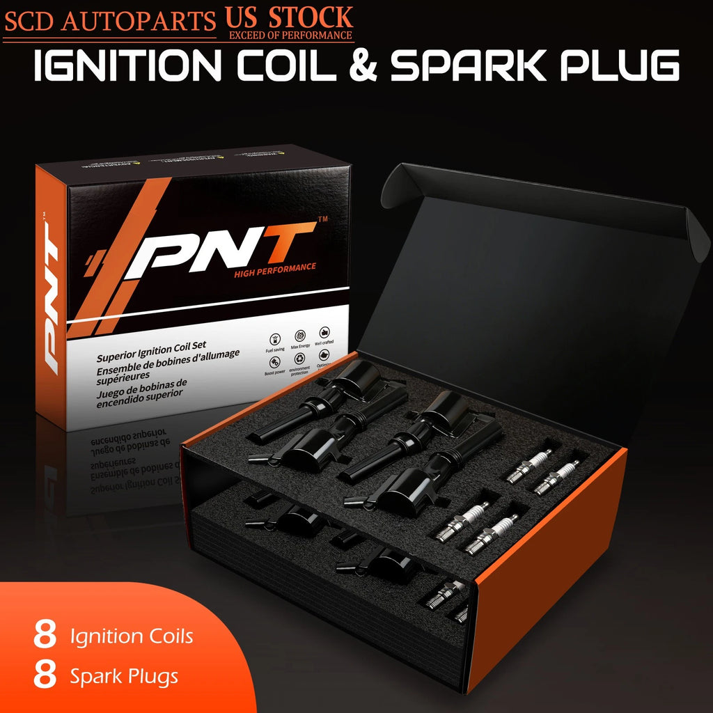 8x Ignition Coil + Spark Plug for Lincoln Town Car (1998–2005) DG508 SP479