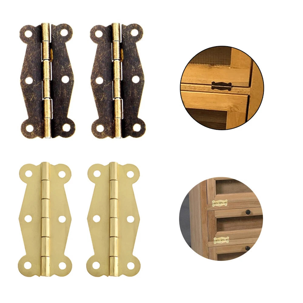 Set of 6 Wooden Box Hinges for Cabinets and Jewelry Boxes