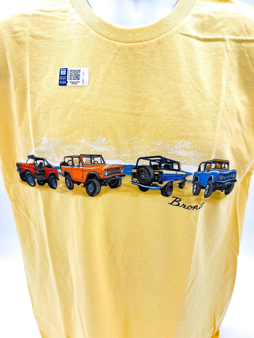 Ford Bronco T-Shirt Heavy Duty Yellow Haze Vintage Beach Scene (2021–2024)