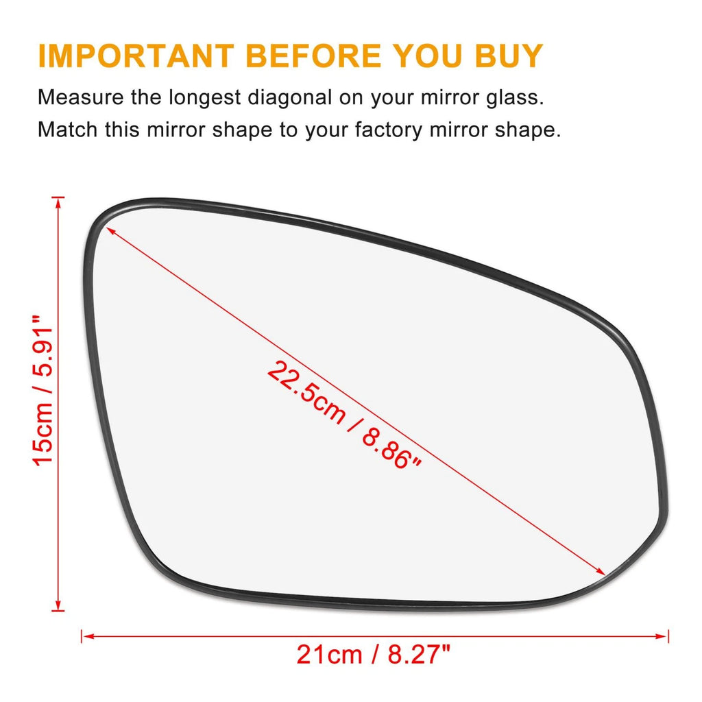 Right Side Heated Mirror Glass with Backing Plate 87961-42G00 for Toyota RAV4 (2019–2023)