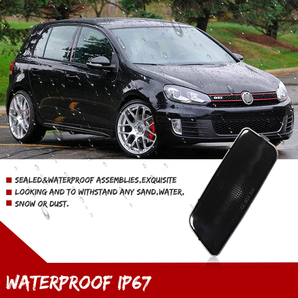 Smoked Lens Front Side Marker Lights for VW MK6 Golf GTI (2010–2014)