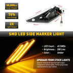 Set of 2 Smoke Amber LED Turn Signal Side Marker Lights for Subaru BRZ Scion FR-S (2013–2020)