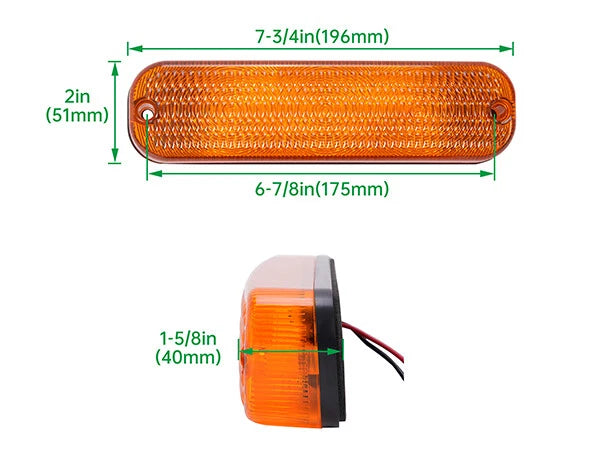 Set of 4 LED Amber Flashing Cab Lights for John Deere 50 Series (1975–1992)