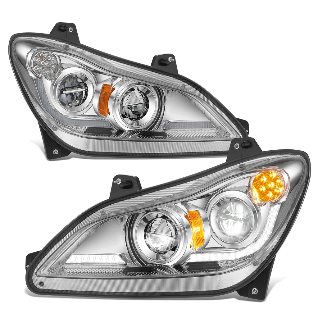 LED Headlight Assembly for Kenworth T680 (2022–2025) - Black Chrome 3D
