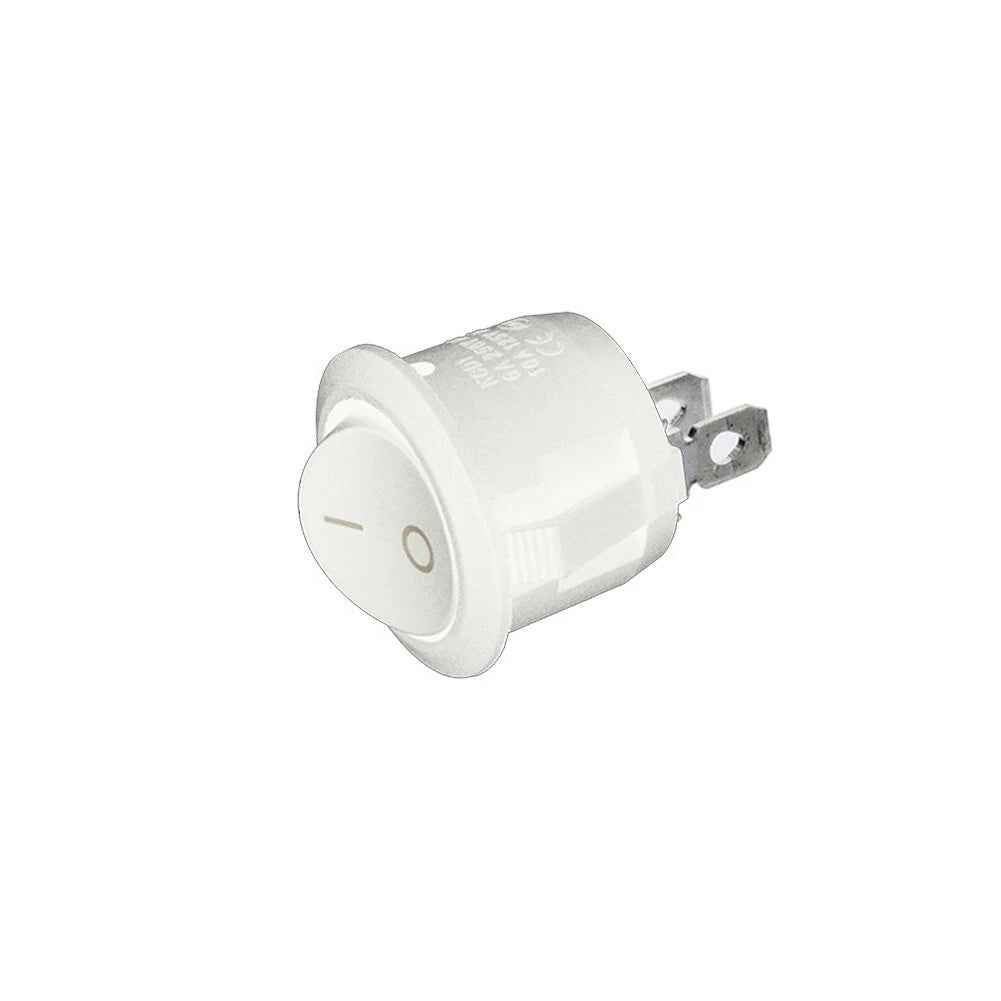Set of 5 Mini Rocker Switches for Motorhome ON-OFF Round Terminal White