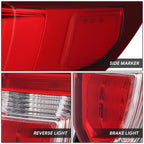 Chrome Red LED Taillight Assembly for Ford Explorer (2016–2019)