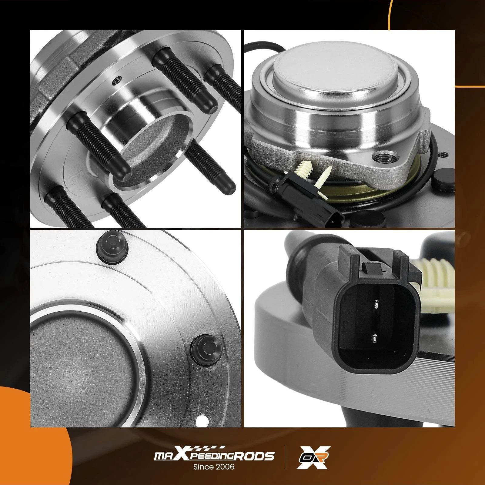 Front Wheel Hub & Bearing for GMC Yukon XL 2015–2020 (2WD) (6-Bolt ABS)