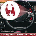 Set of 2 Red Plastic Steering Wheel Paddles for Ford Mustang (2015–2023)