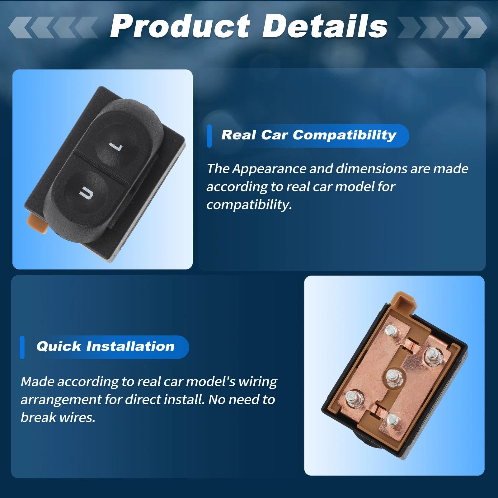 Front Driver Side Door Lock Switch 901-234 for Ford F-150 F-250 F-350 (1991–1996)