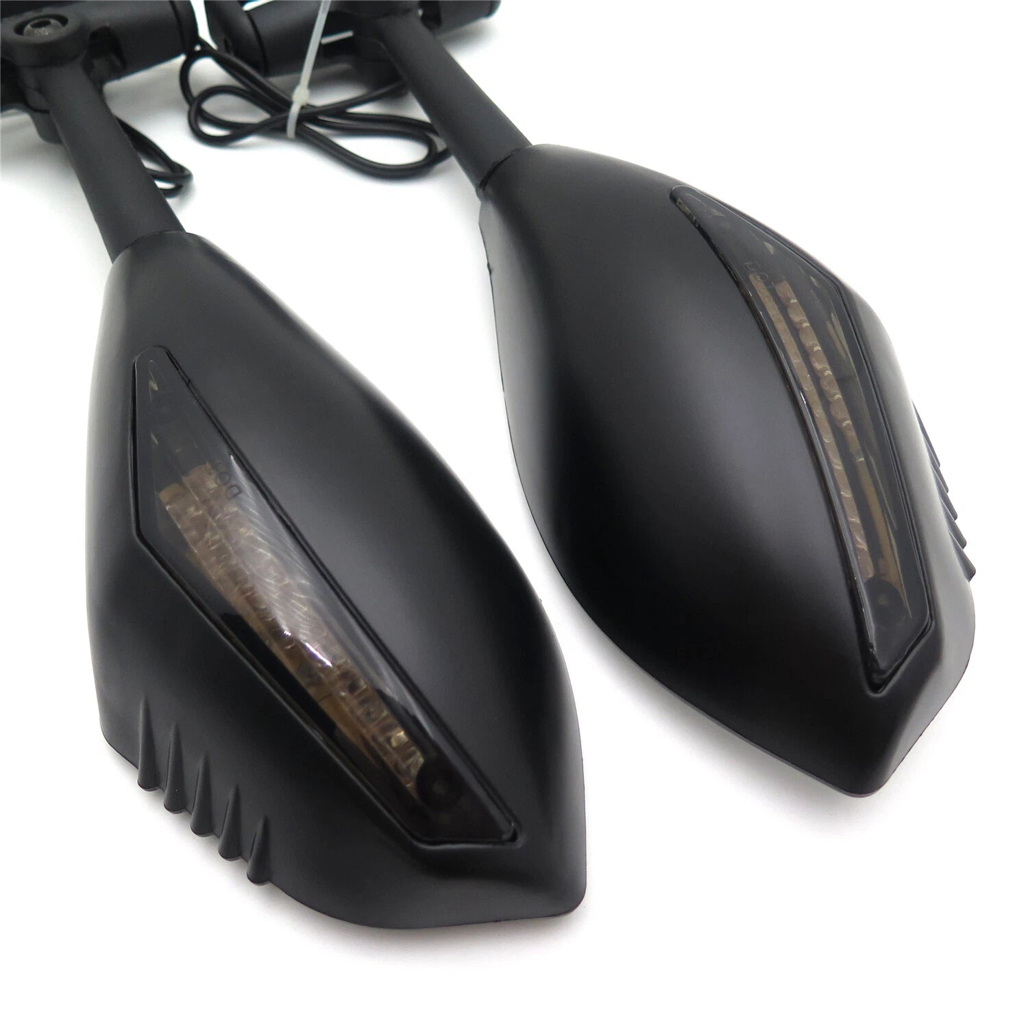 Black LED Turn Signal Mirrors for Triumph Daytona TT600, Trophy, Ducati Ninja