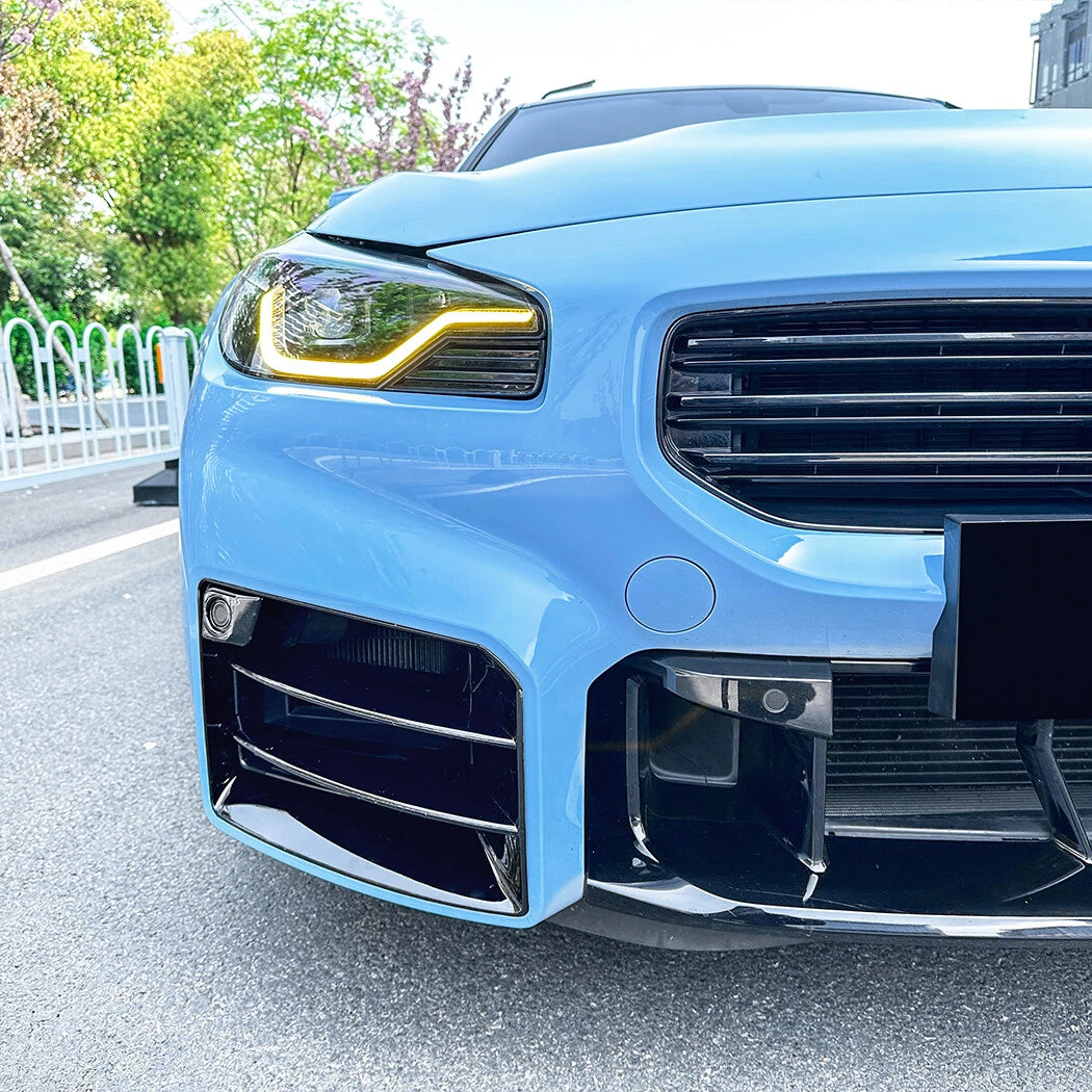 2X Gloss Black Front Bumper Air Duct Vent Trim for BMW M2 G87 (2023–2023)