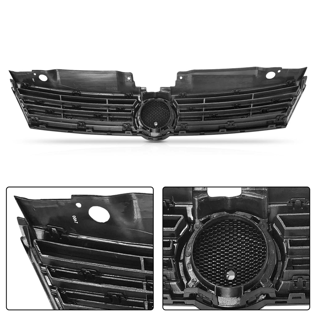 Front Upper Grille Assembly with Chrome Face for VW Jetta (2011-2014)