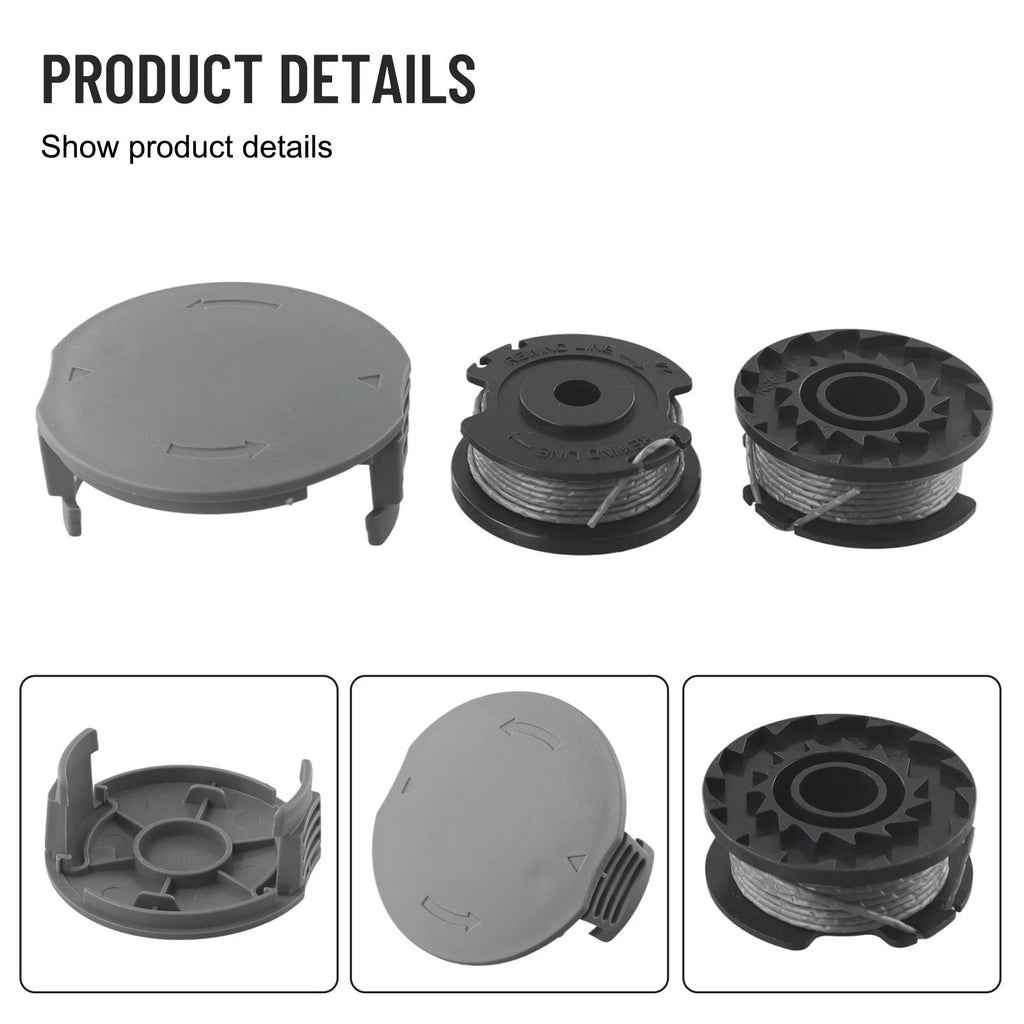 Set of 2 Bosch Grass Trimmer Lines F016800569 F016800385 + Spool Cover F016F05320