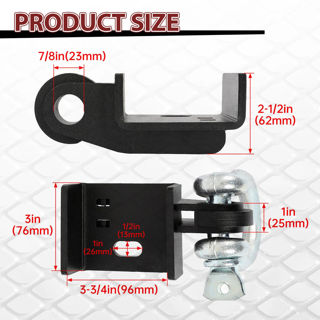 Pair of Tow Hook Brackets with D-Ring Shackles for Toyota Tacoma (2009–2023)