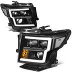 Projector Headlights for Nissan Titan XD (2016–2024) w/LED DRL Signal Black Clear
