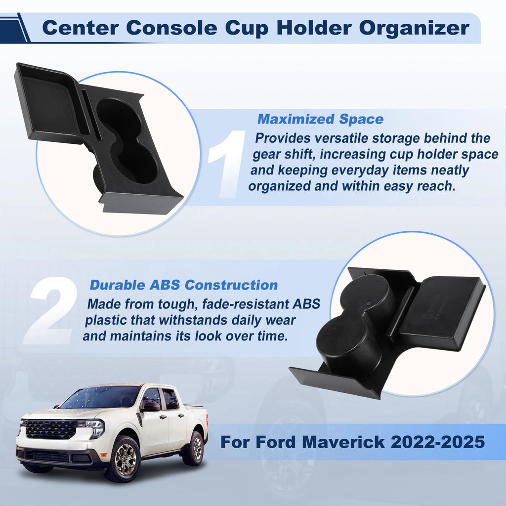 Center Console Cup Holder Organizer Tray for Ford Maverick (2022–2025)