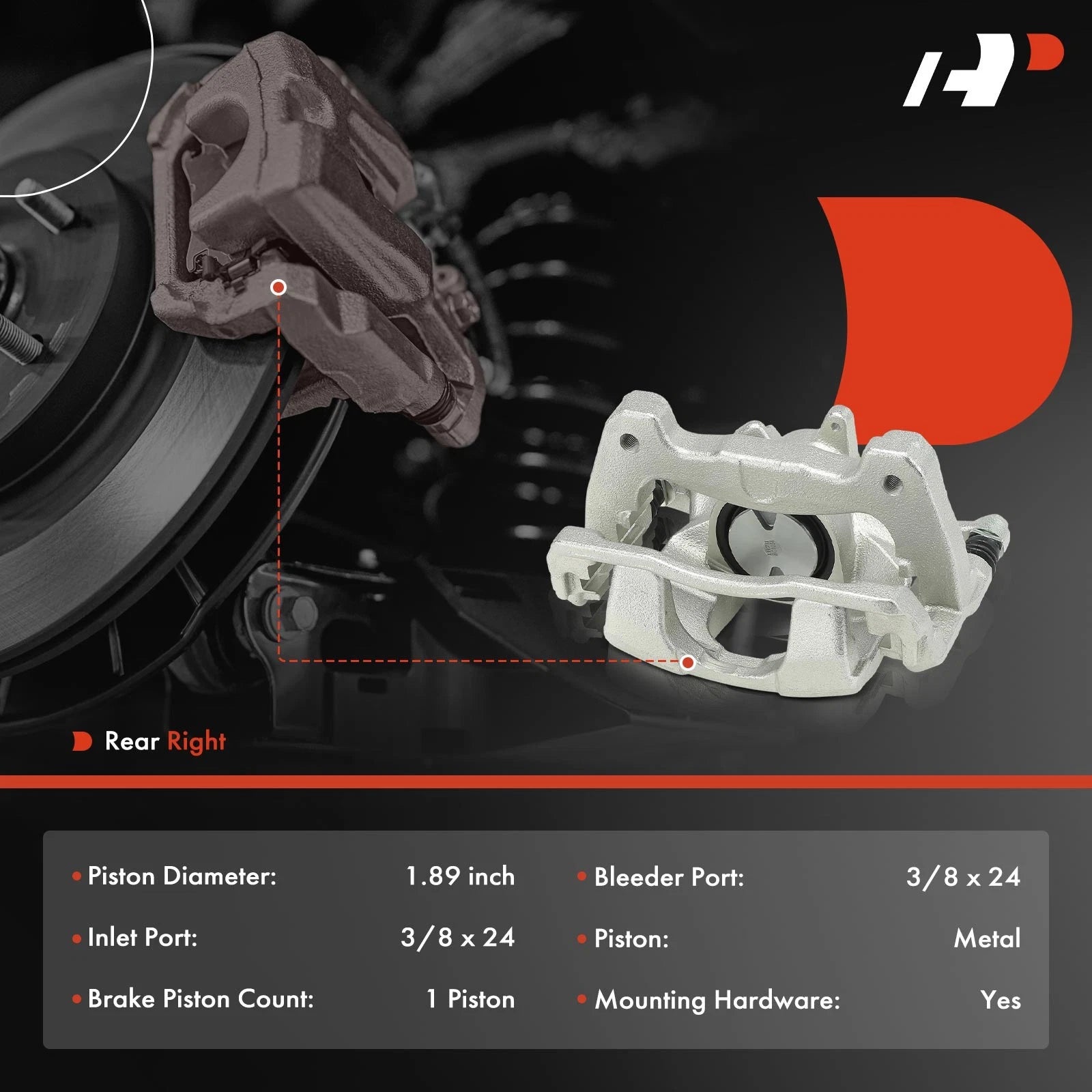 Rear Right Brake Caliper with Bracket for Ford Transit-150/250 (2020–2024)