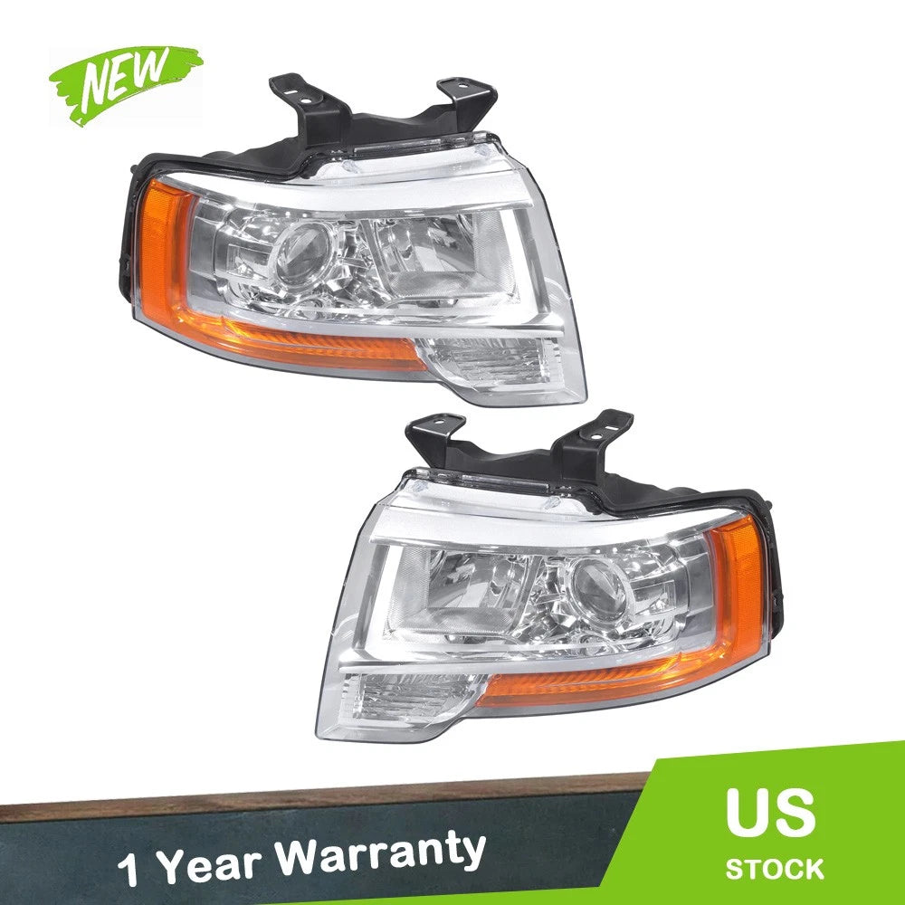 Headlight Assembly Projector for Ford Expedition (2015–2017) Halogen Pair