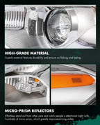 Left Driver Side Chrome Headlight Assembly for Dodge Dart (2013–2016)