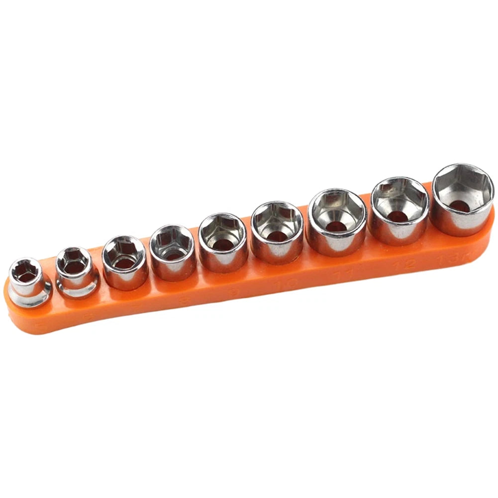 9PC Socket Wrench Set for Metric Vehicles (5mm–13mm)
