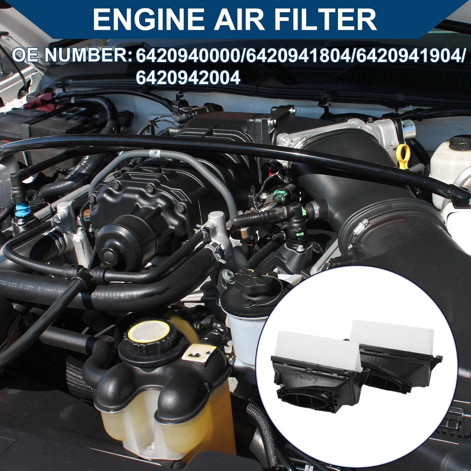 Set of 2 Engine Air Filters No. 6420942304 for Mercedes-Benz ML350 (2010–2014)