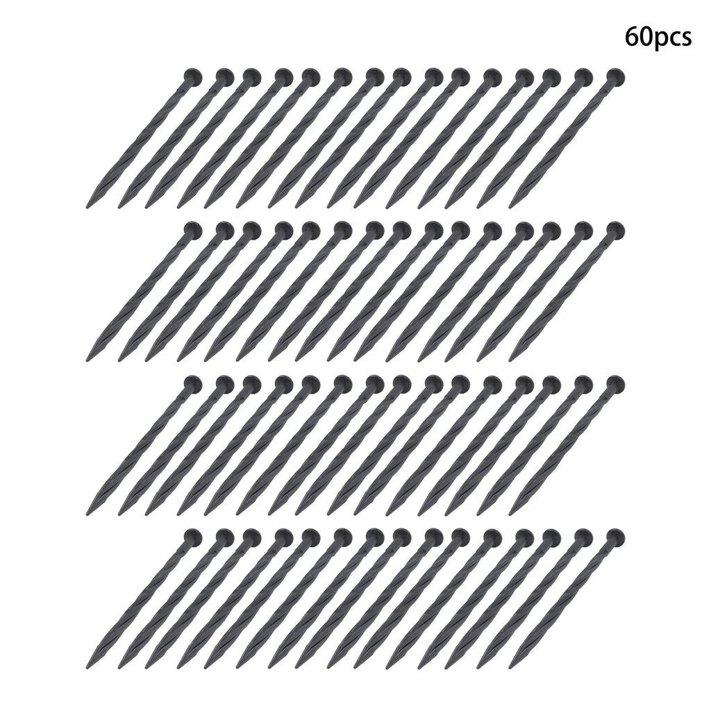 Set of 60 Plastic Spiral Landscape Edging Nails for Garden (No Year)