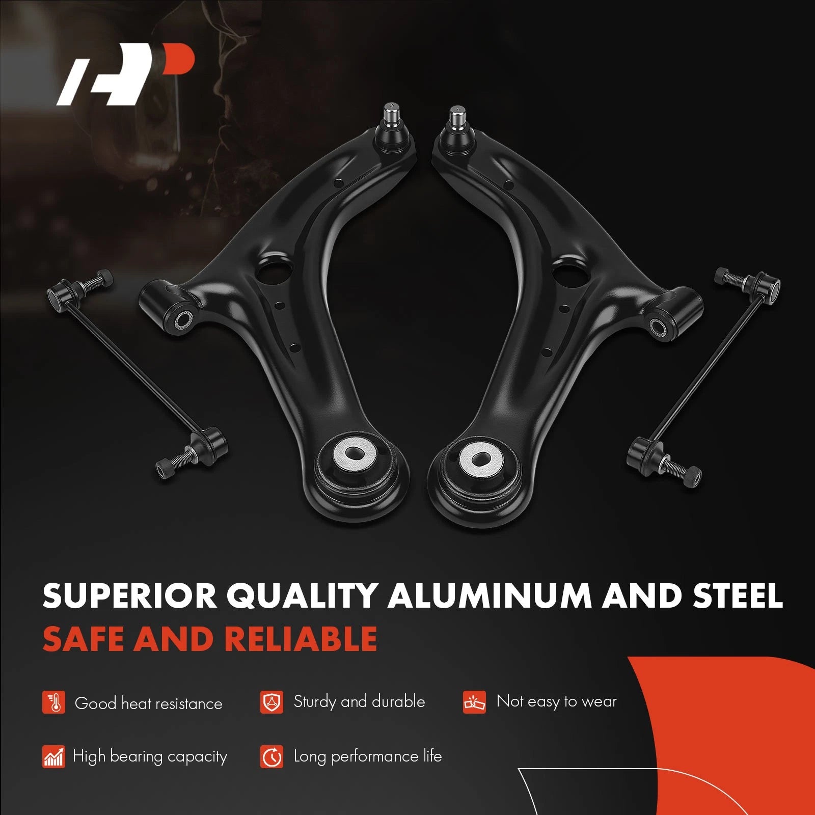 Set of 4 Front Control Arms & Ball Joints for Ford Fiesta (2011–2019)