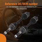 Set of 2 CV Joint Axles for Can-Am Outlander Max 800R 4X4 (2009–2012)