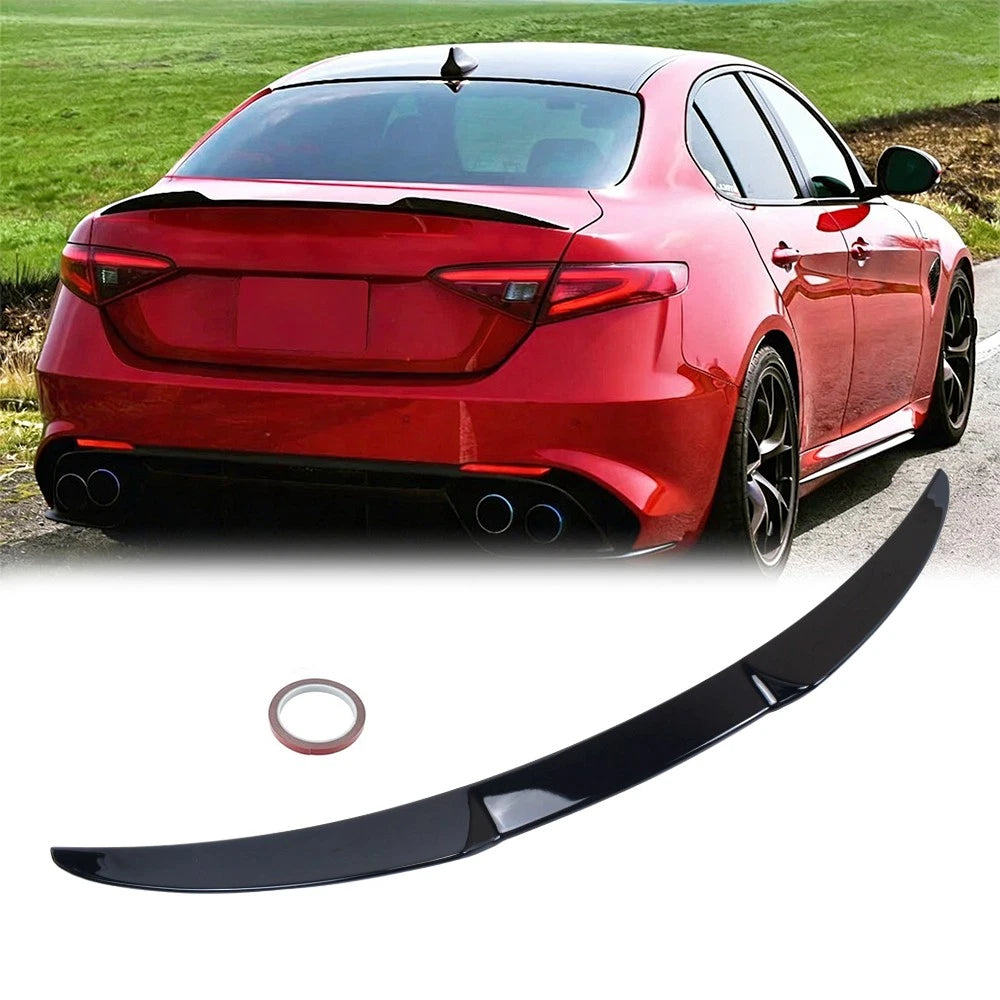 VQ Style Glossy Black High Kick Trunk Spoiler for Alfa Romeo Giulia (2017–2025)