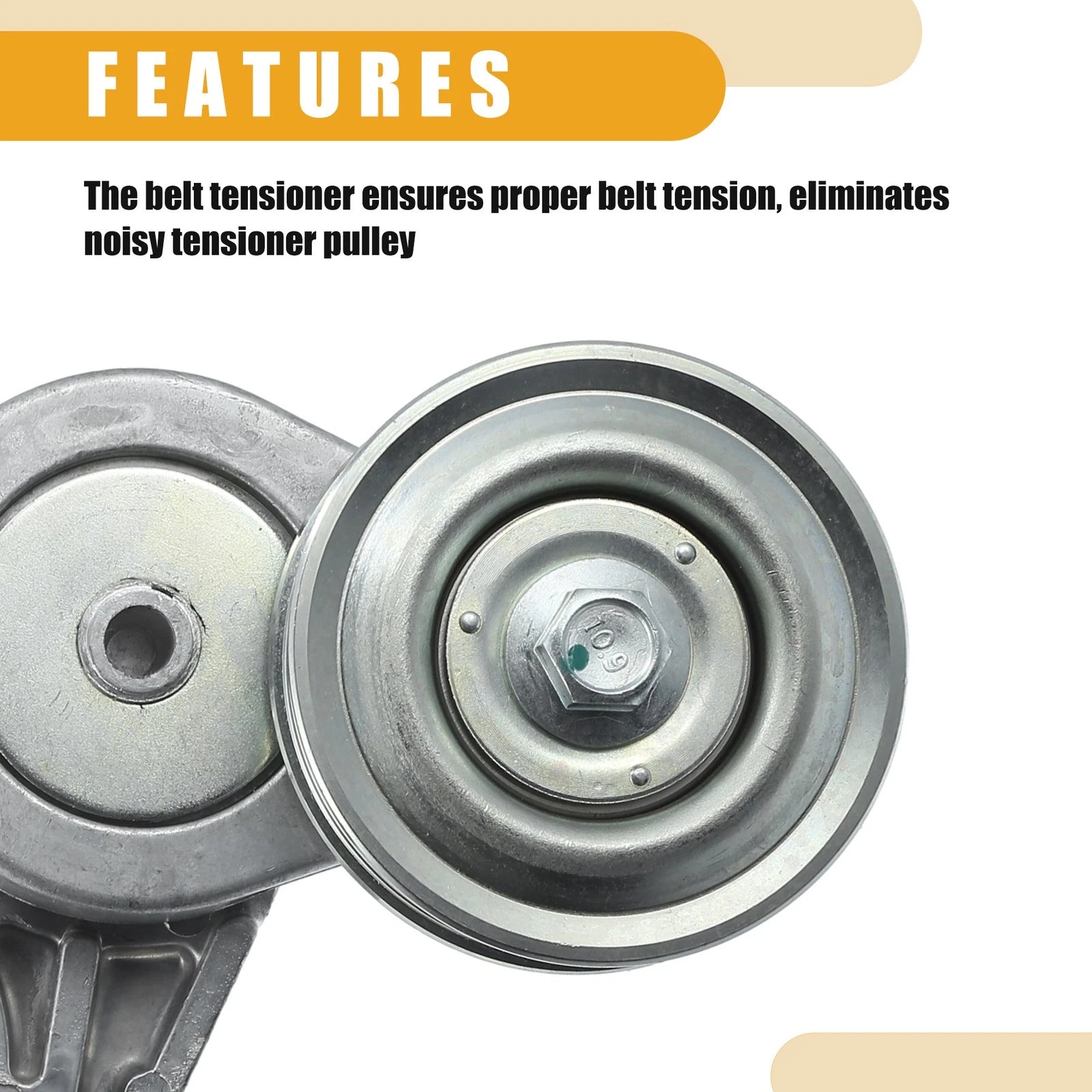 Belt Tensioner Pulley No. 31170RMX003 for Honda Civic (2006–2011) Silver Tone