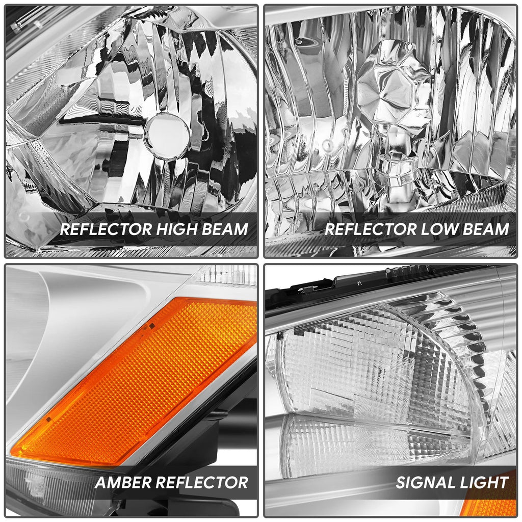 Pair of Chrome Housing Amber Corner Headlights for Honda Accord (2003–2007)
