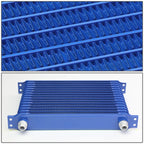 10-AN Blue Aluminum Powder Coated Oil Cooler for Racing Engines/Transmissions